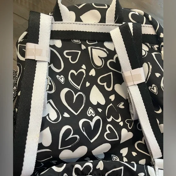 Brighton Endless Love Heart Backpack - Black and White - Picture 12 of 13